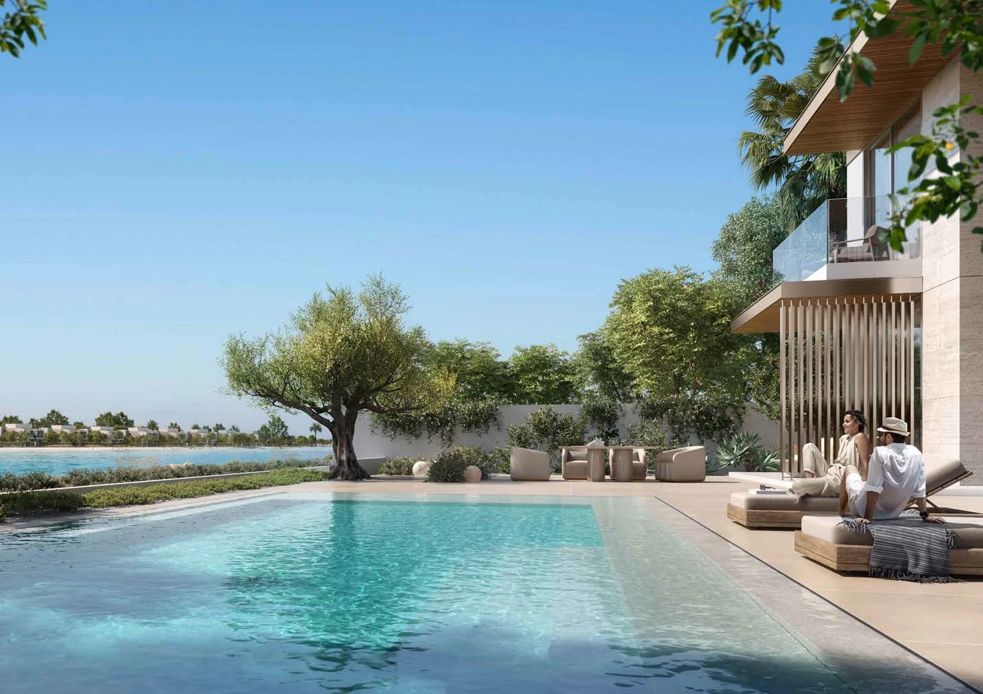 Waterfront villa pool at Y Views by ORA